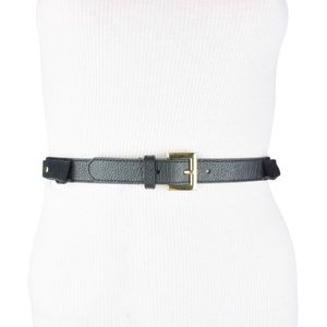 BCBG WAIST BELT BLACK LEATHER GOLD MULTI BUCKLE